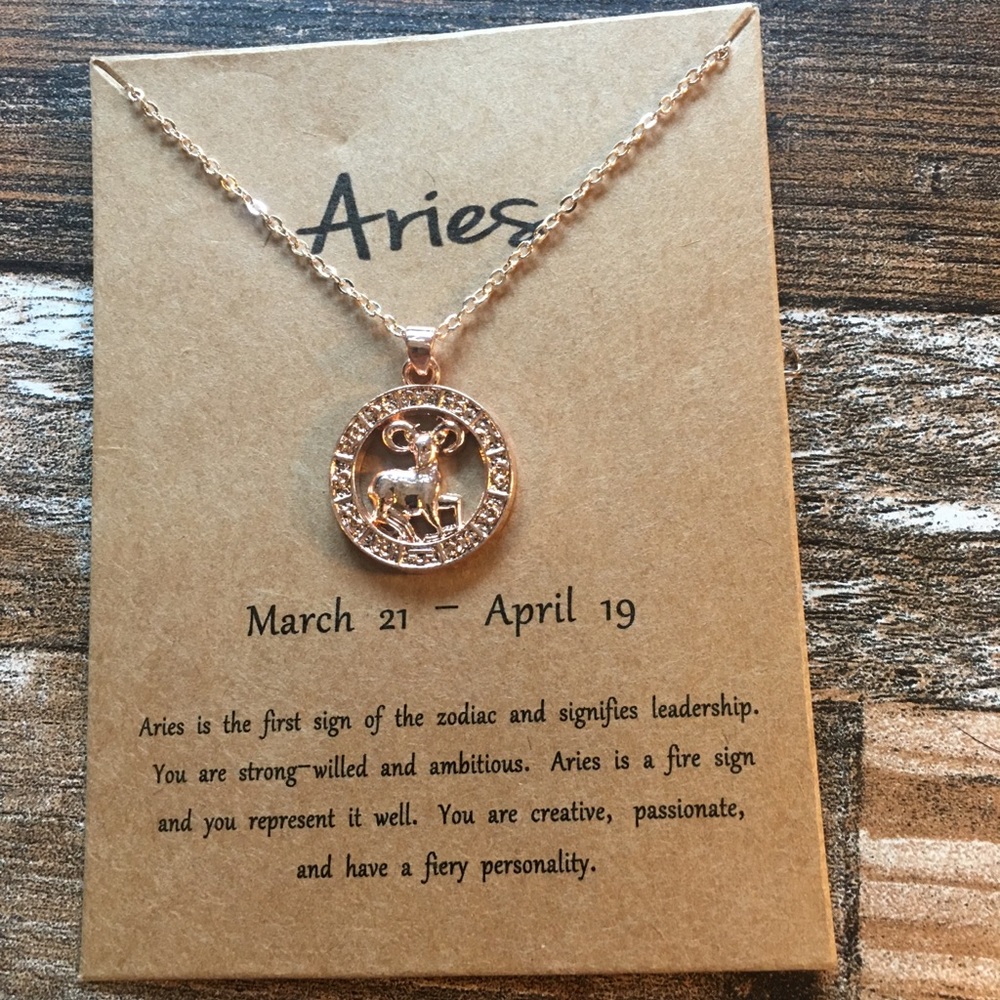Aries zodiac necklace 3/$25